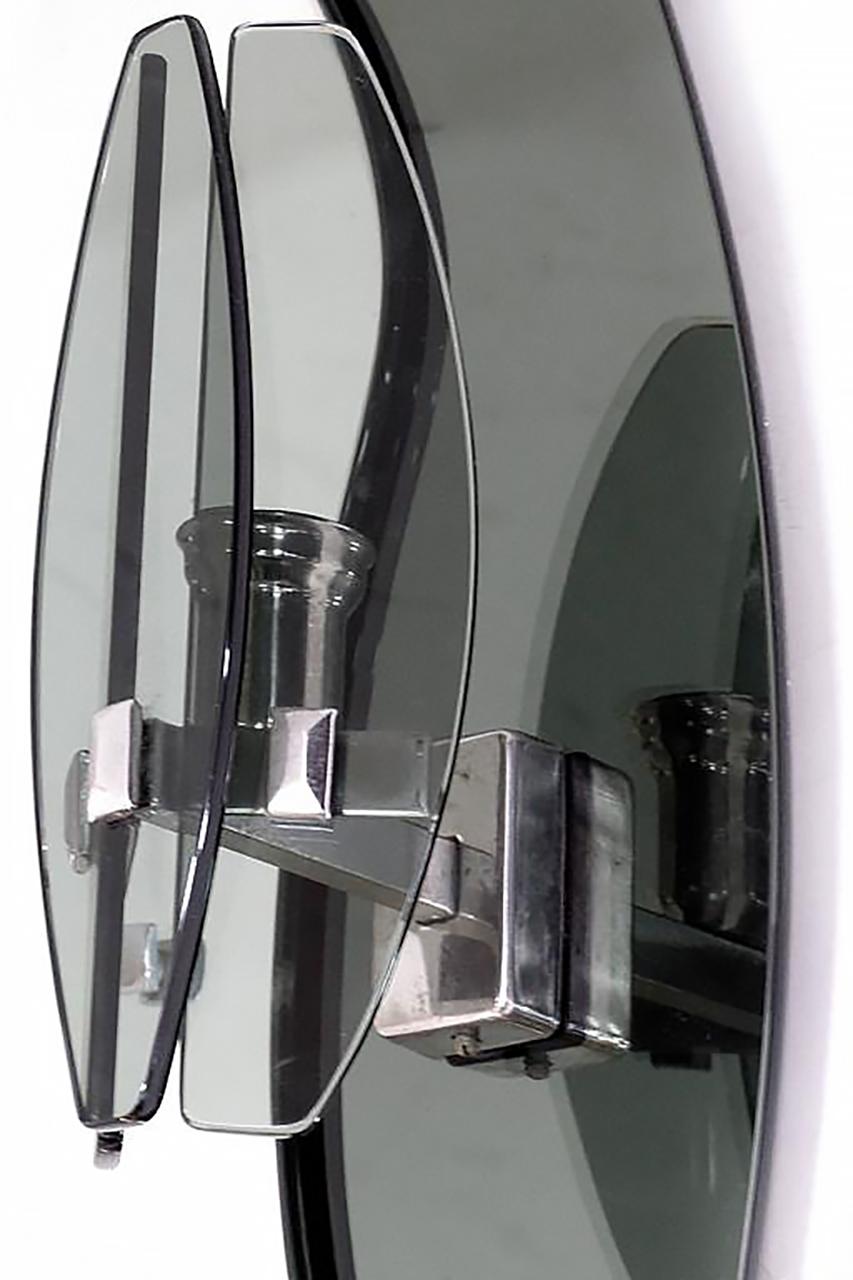 Vintage Fontana Arte Beleuchteter Glasspiegel mit Wandleuchtern, Italien im Zustand „Gut“ im Angebot in Miami, FL