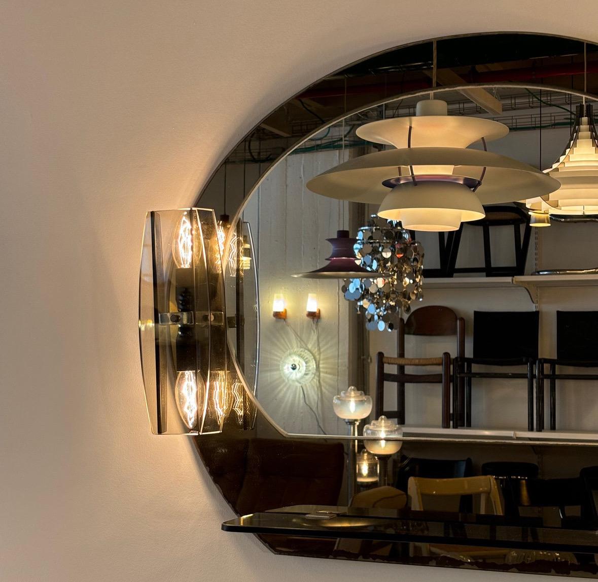 20ième siècle Miroir Fontana Arte de Luigi Fontana, 1970, Italie en vente