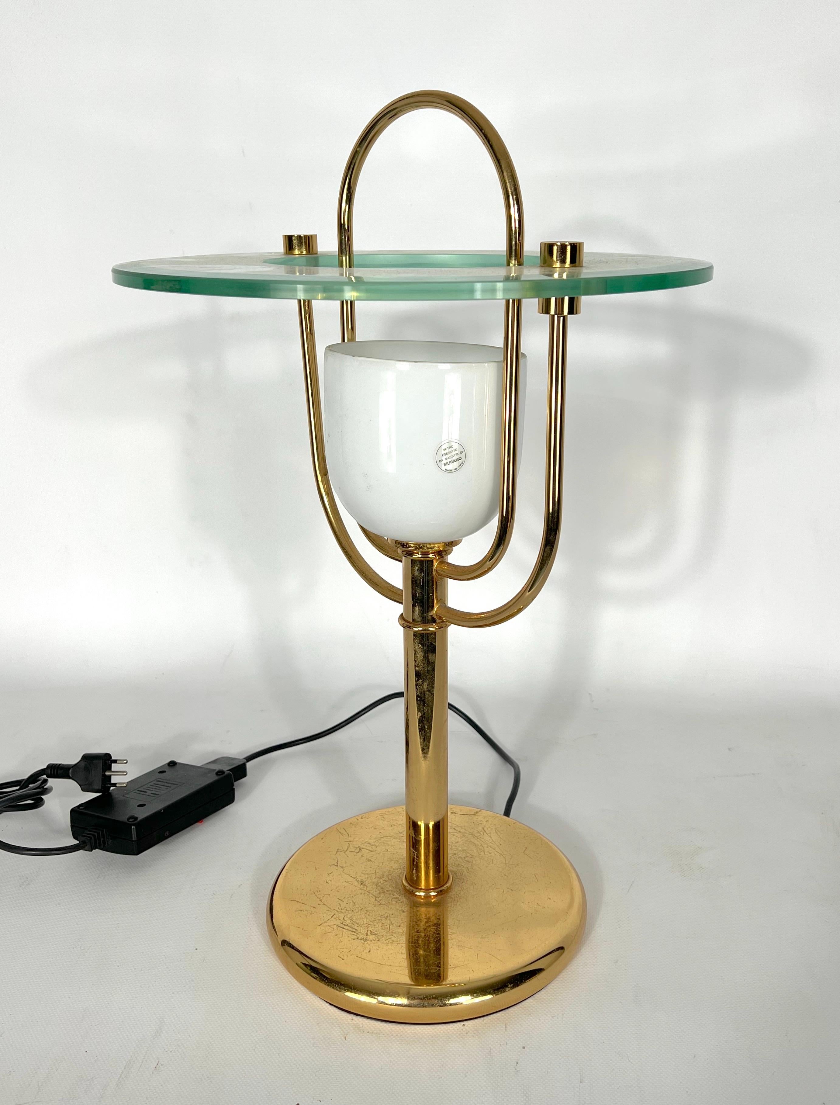 Vintage Fontana Arte Style Table Lamp from 70s For Sale 4