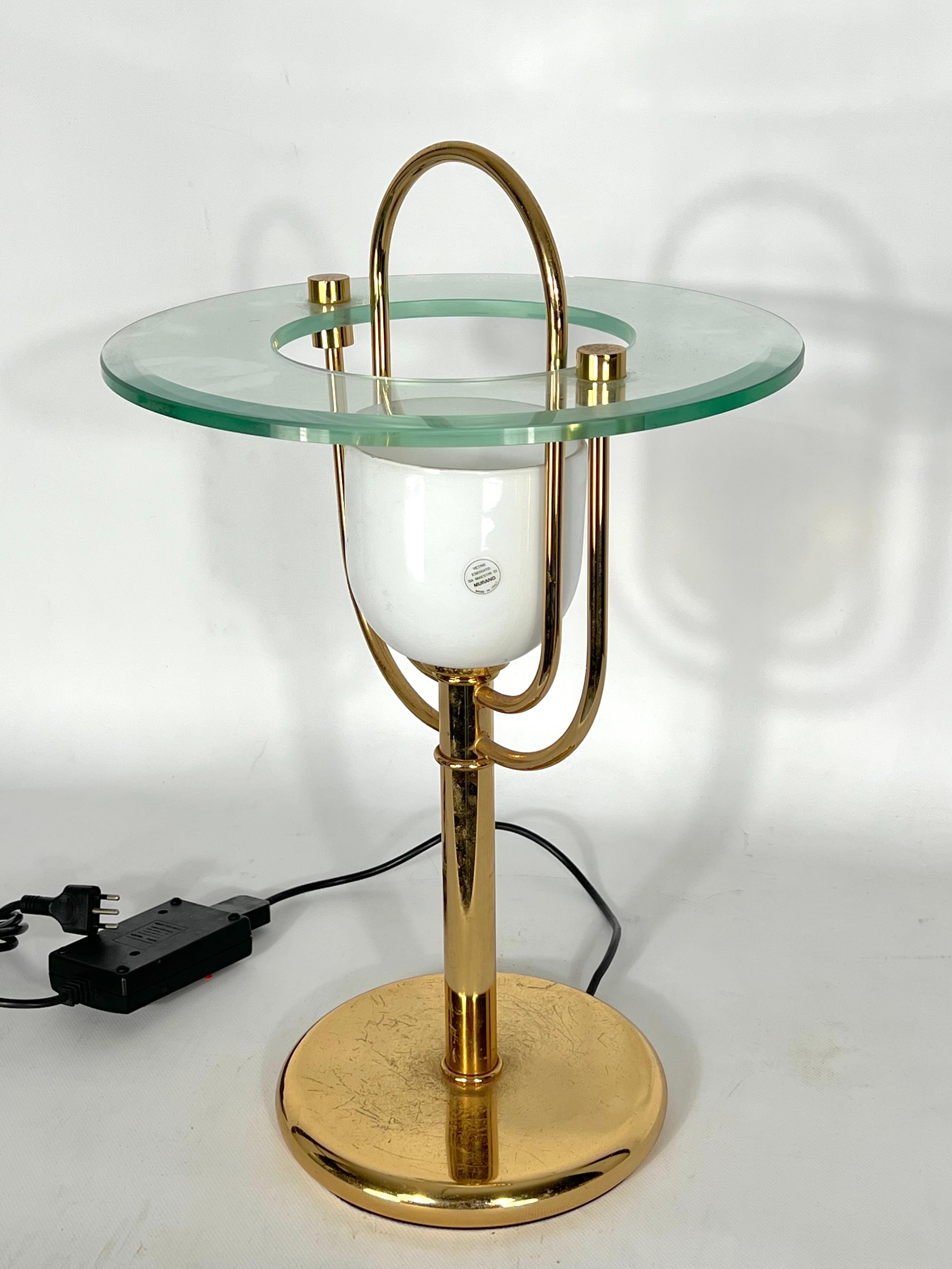 Vintage Fontana Arte Style Table Lamp from 70s For Sale 6