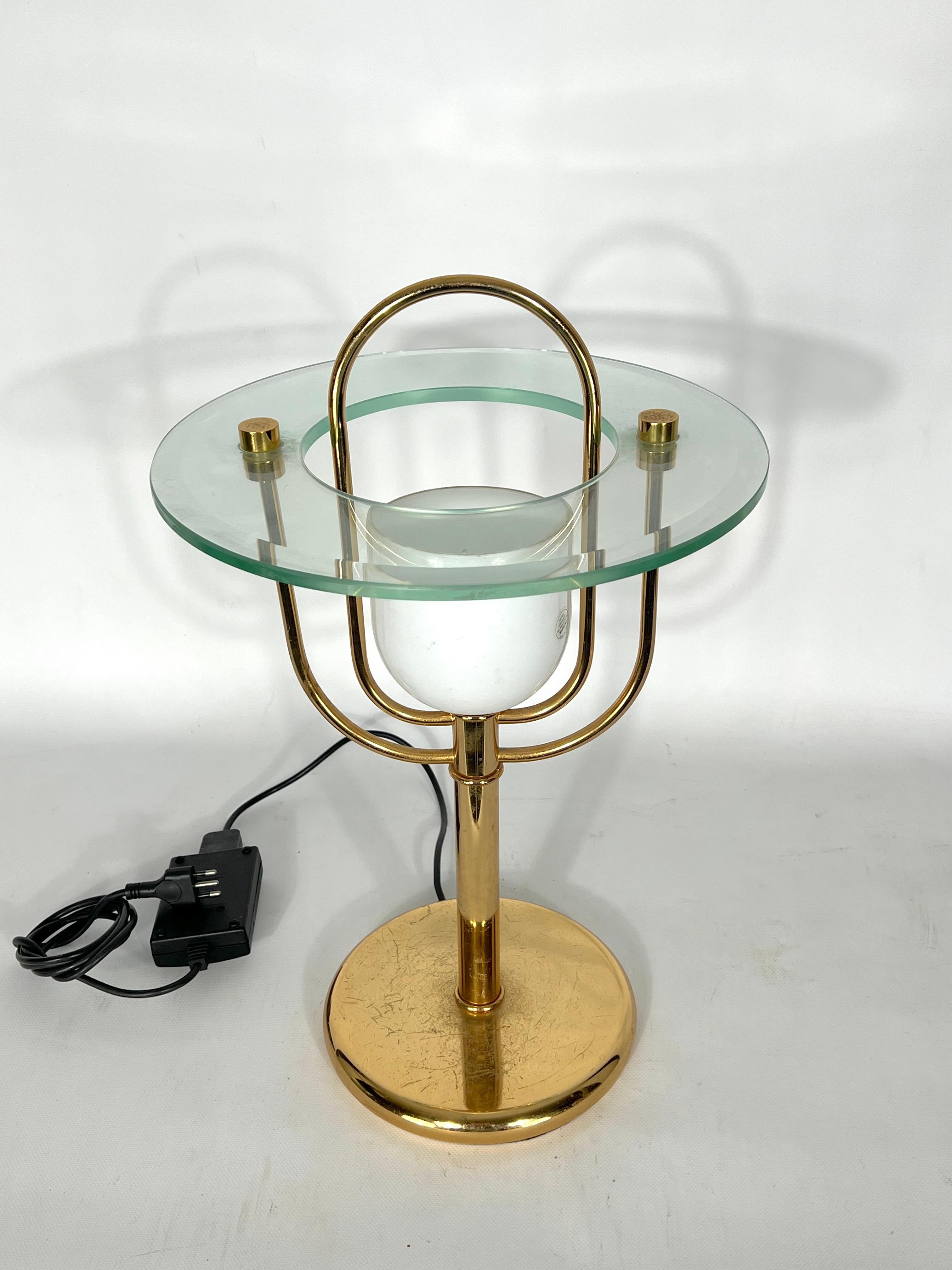 Mid-Century Modern Lampe de bureau vintage de style Fontana Arte, années 70 en vente