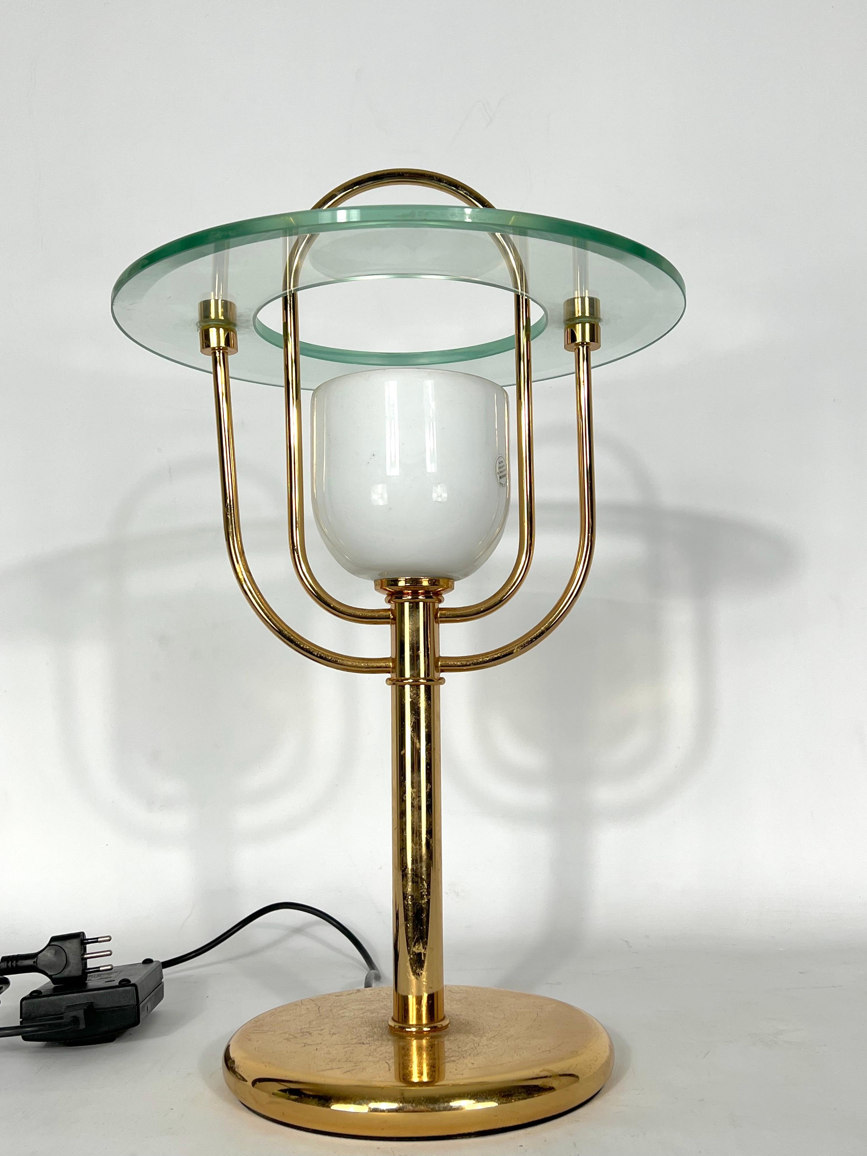 italien Lampe de bureau vintage de style Fontana Arte, années 70 en vente