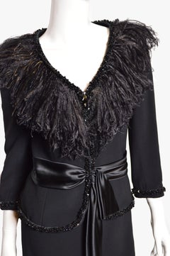 Vintage Fontana Couture Feather Skirt Suit, 1990s