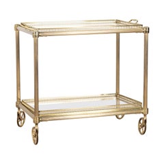 Vintage Food Trolley 1980s Golden Brass Italian Design