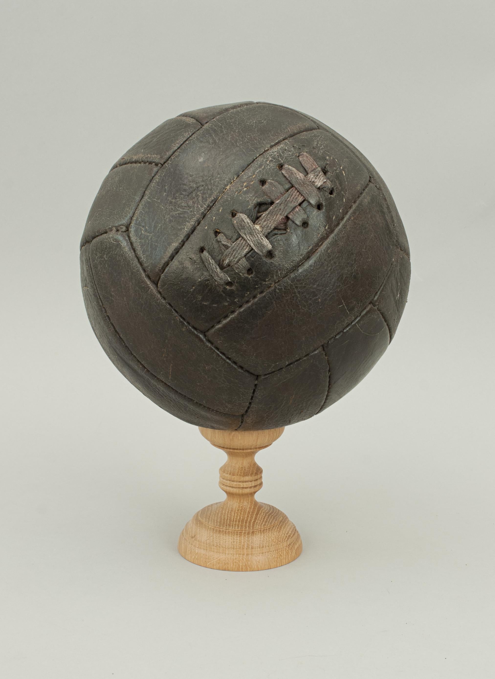 old leather football with laces