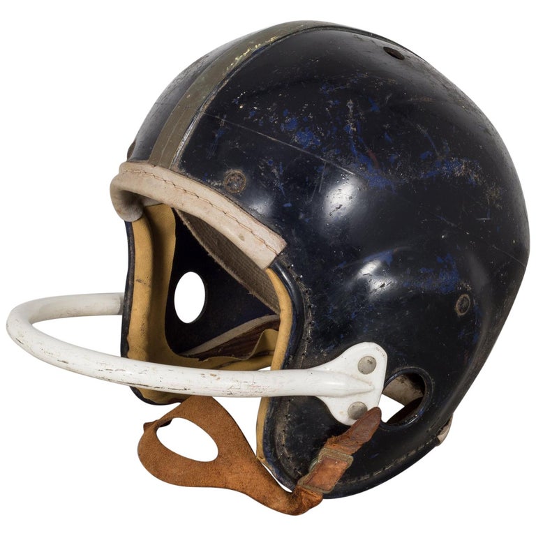 Vintage Football Helmet With Leather Chin Strap Circa 1950 For