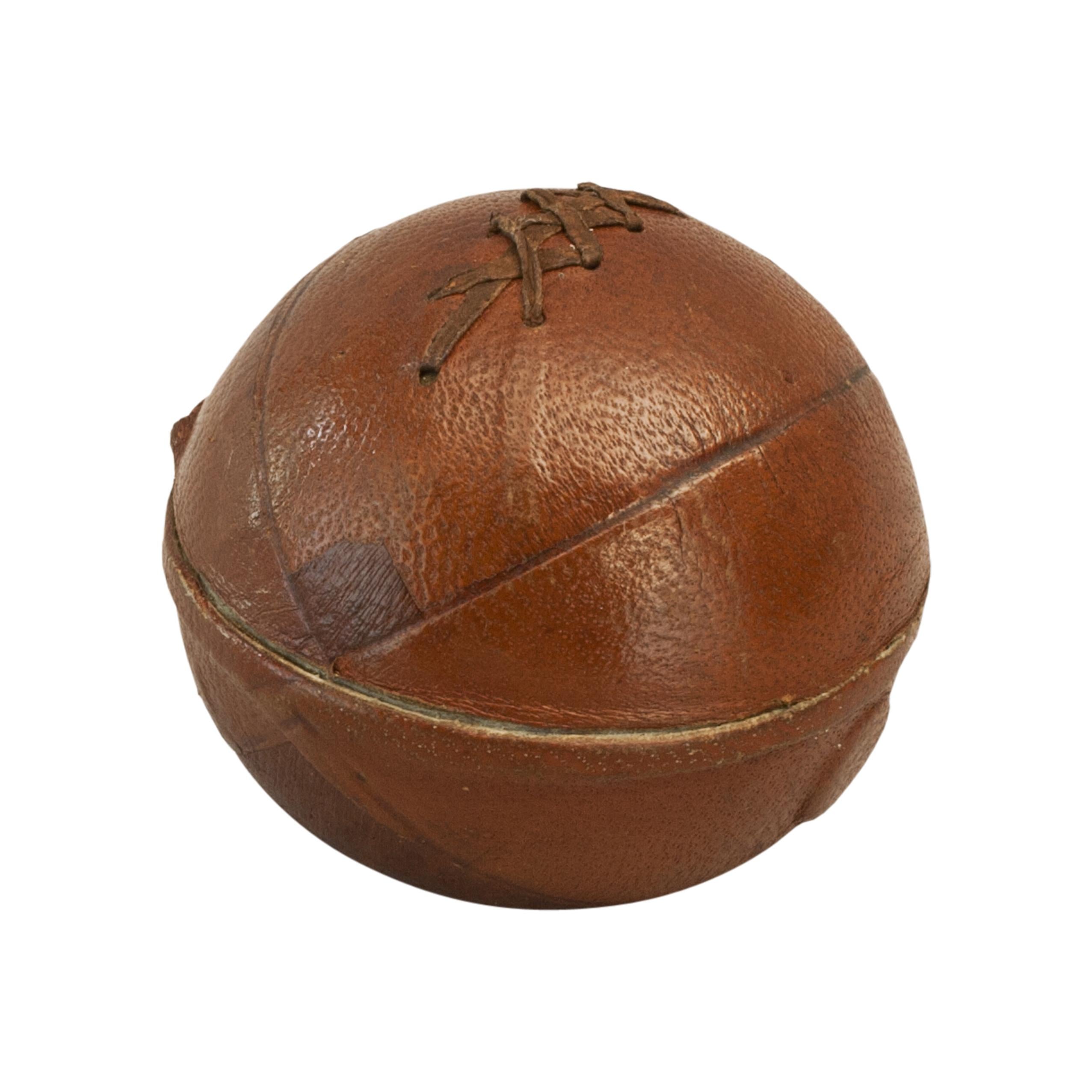 Vintage Football Inkwell With Leather Cover.