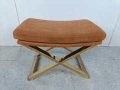 Vintage-Fußhocker aus Messing von Belgochrom, 1970er Jahre