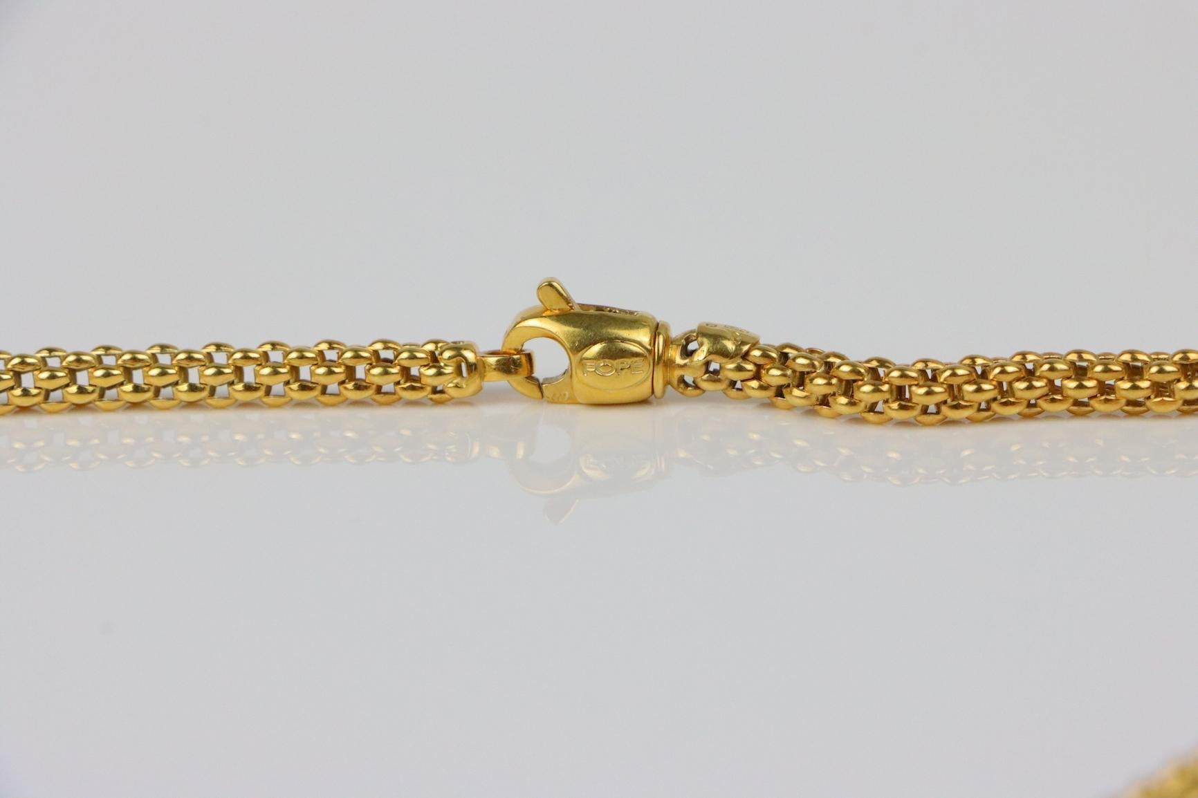 Round Cut Vintage Fope 18K Gold & Diamond Necklace