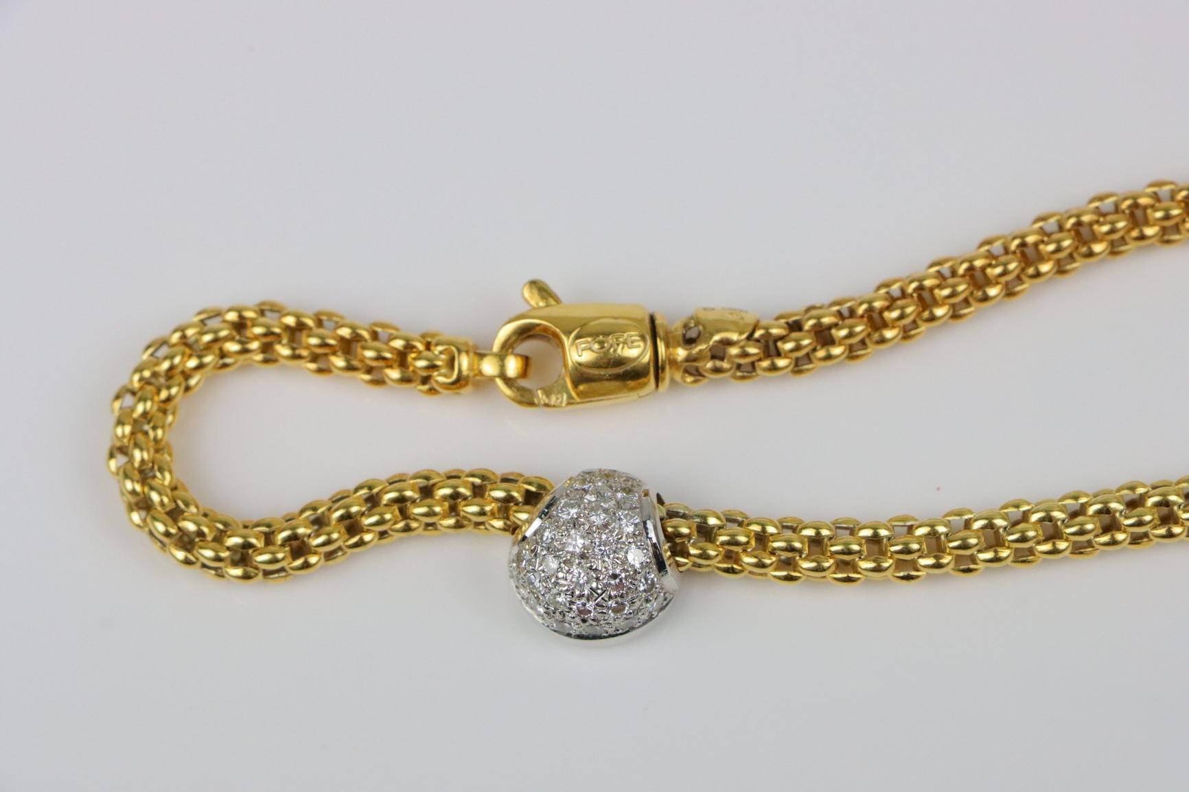 Women's Vintage Fope 18K Gold & Diamond Necklace
