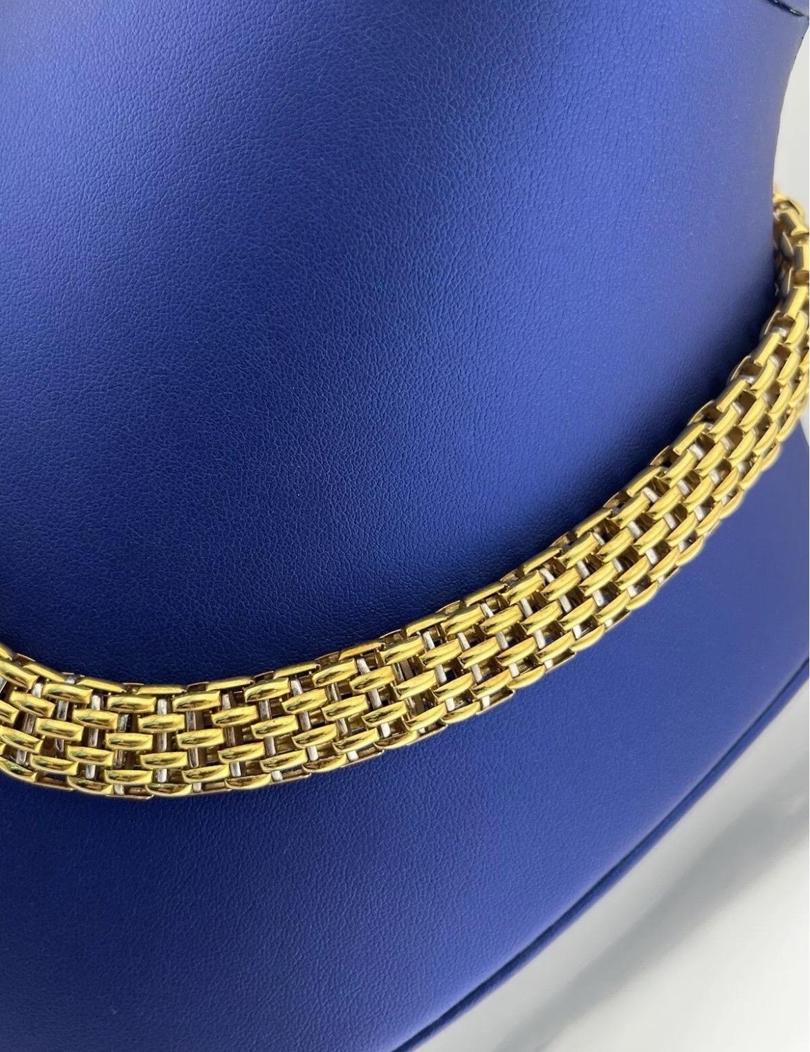 Women's Vintage FOPE 18k Yellow & White Gold Two Tone Necklace with Box Clasp For Sale