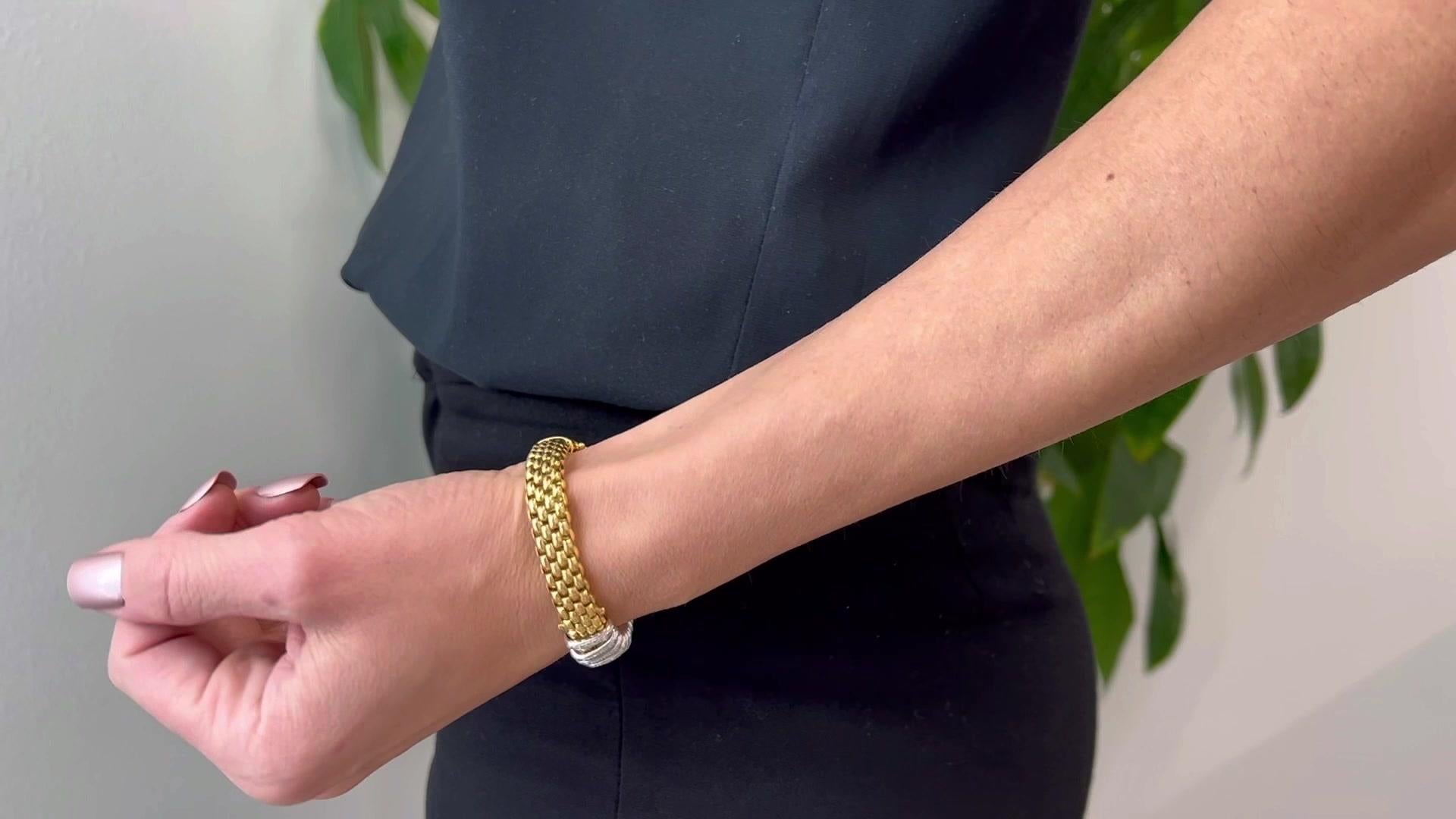 Brilliant Cut Vintage Fope Italy Diamond 18 Karat Gold Panorama Bracelet
