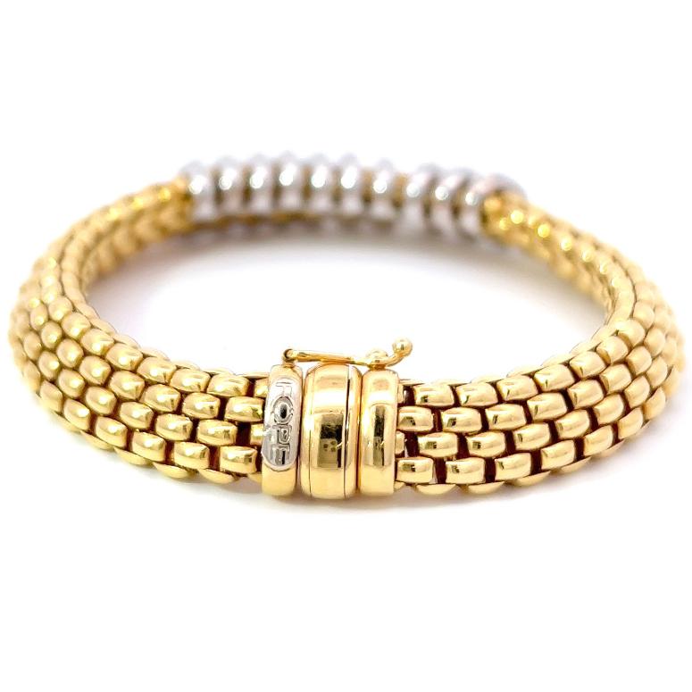 Women's or Men's Vintage Fope Italy Diamond 18 Karat Gold Panorama Bracelet