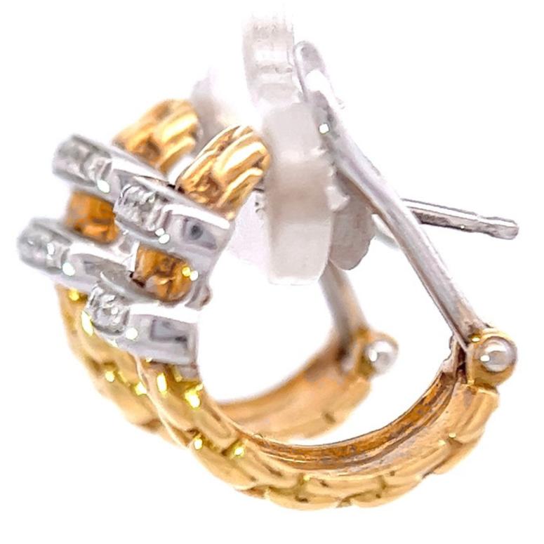 Panorama-Ohrringe, Vintage Fope Italien, Diamant 18 Karat Gold für Damen oder Herren im Angebot