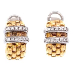 Panorama-Ohrringe, Vintage Fope Italien, Diamant 18 Karat Gold