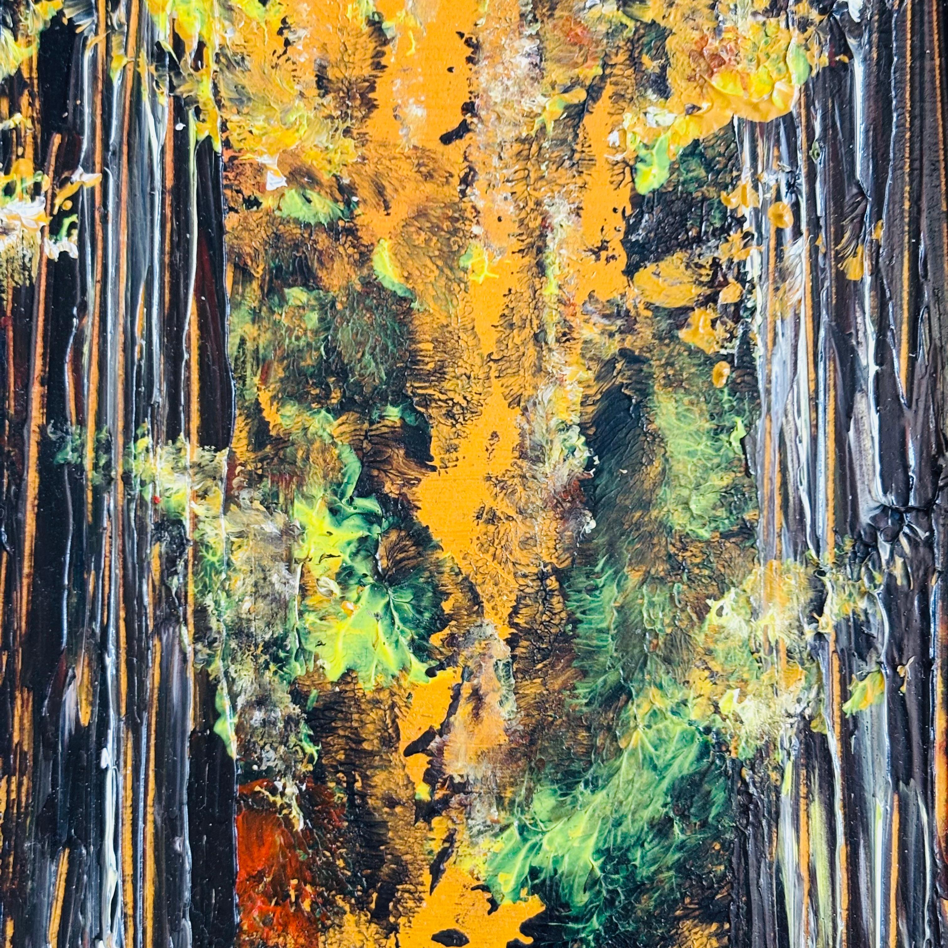 Vintage Wald Ölgemälde von Patricia Burke im Angebot 1
