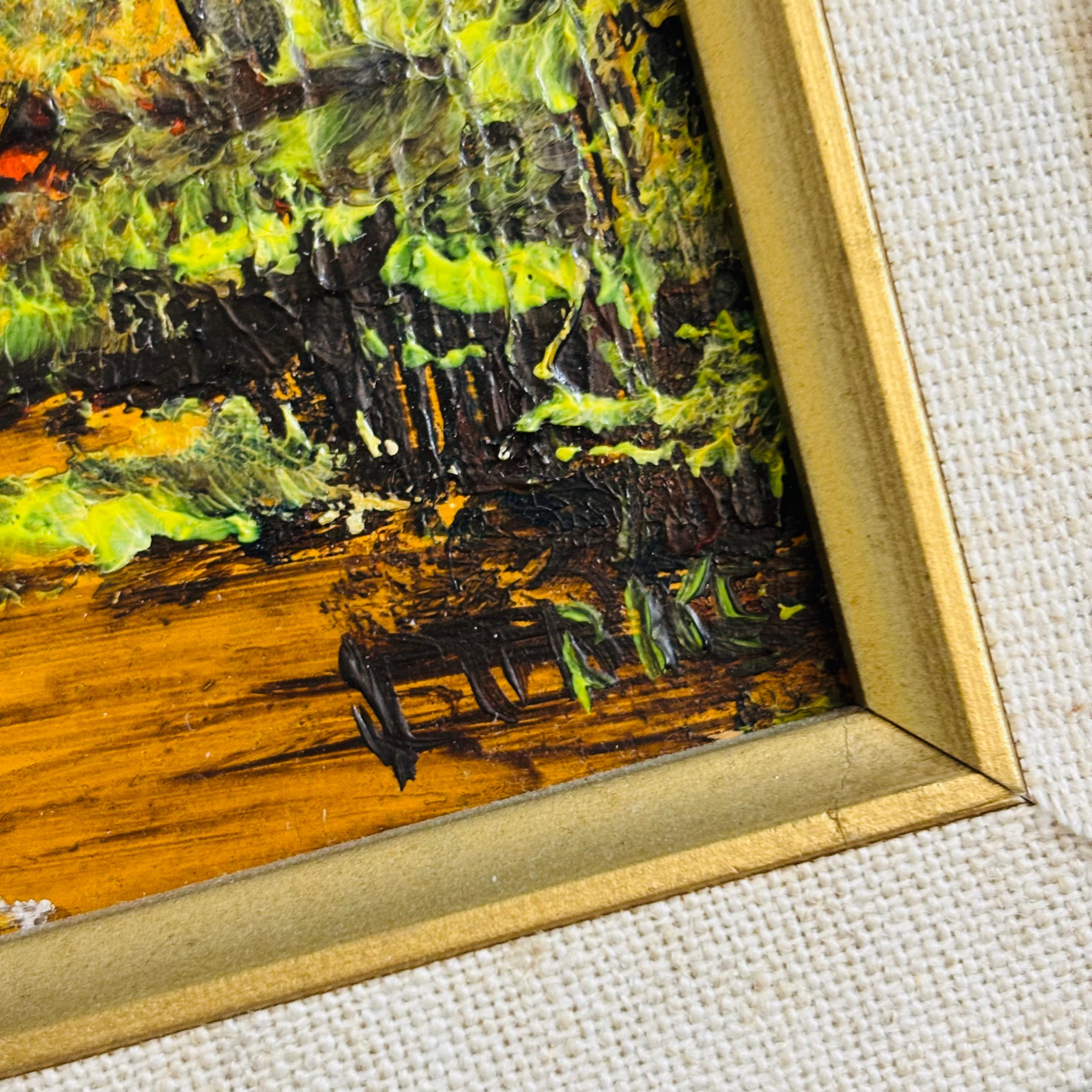 Vintage Wald Ölgemälde von Patricia Burke im Angebot 3