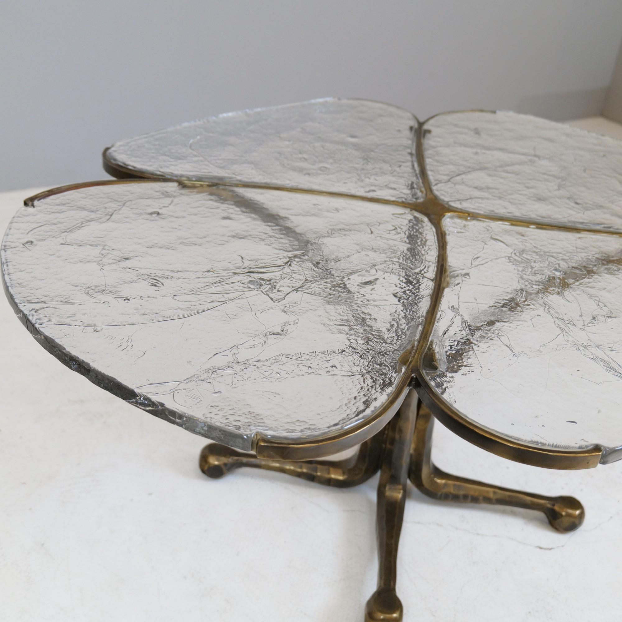 Fin du 20e siècle Table vintage en bronze forgé signée Lothar Klute, 1994 Allemagne en vente
