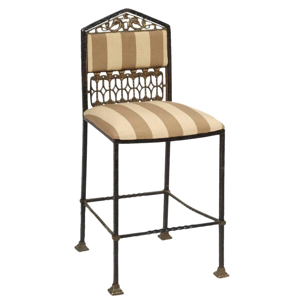 Vintage Stuhl aus geschmiedetem Eisen und Messing