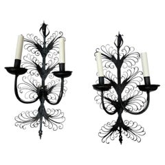 Vintage Forged Iron Sconces