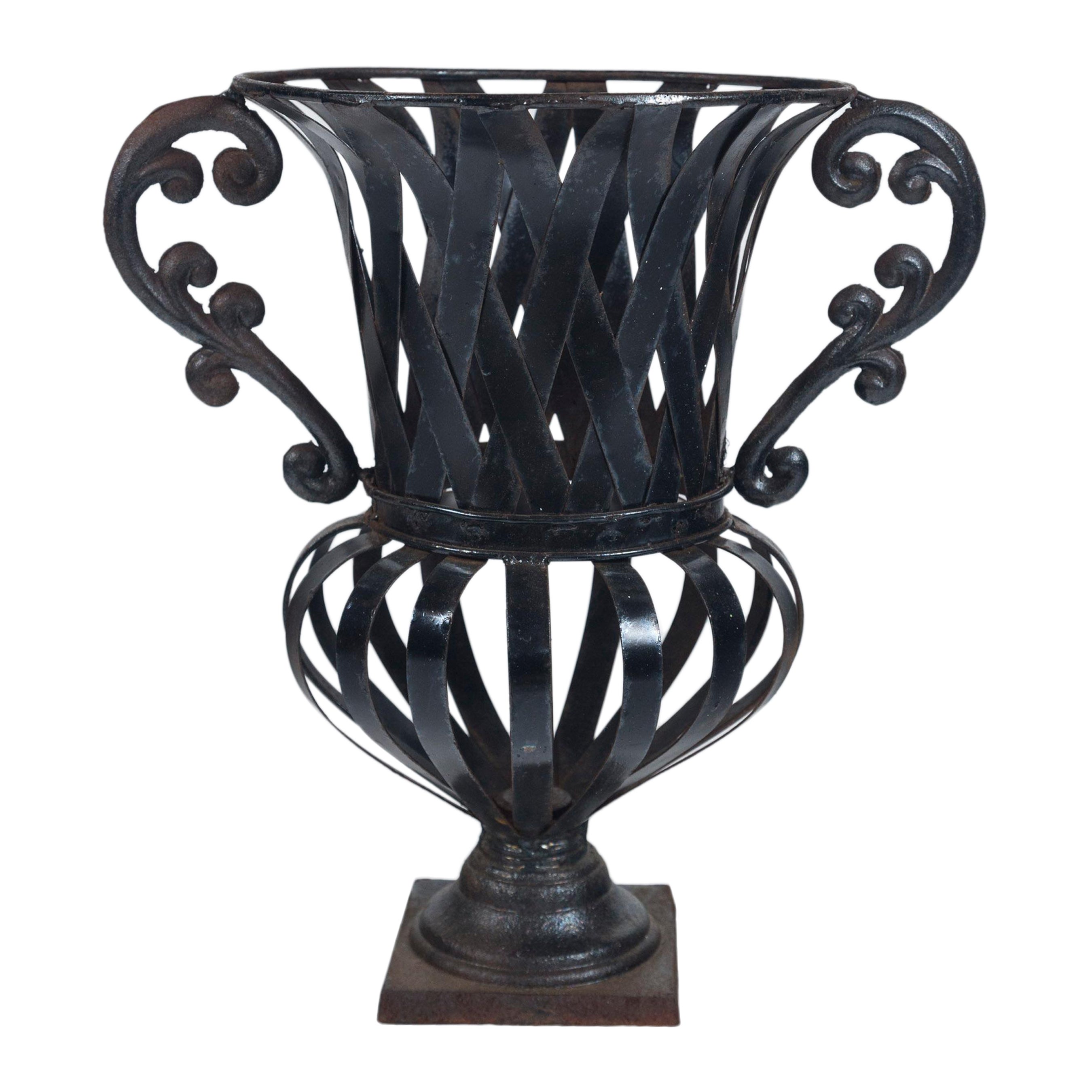 Vintage Forged Iron Urn, circa 1930's