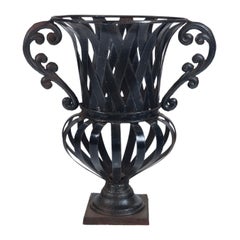 Vintage Forged Iron Urn, circa 1930's