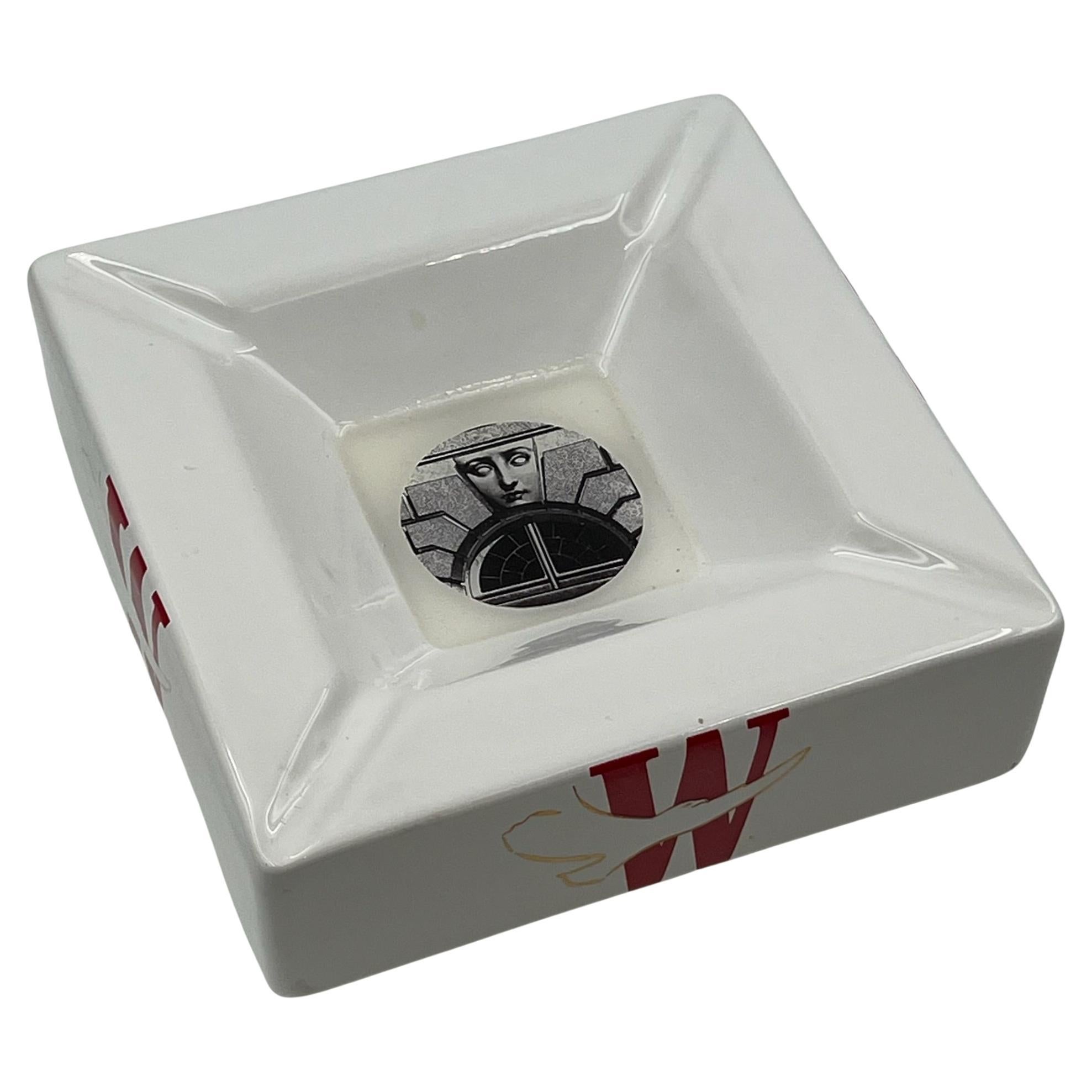 Vintage Fornasetti 70s for Winston - Collectible Ceramic Ashtray, Variazione 212 For Sale