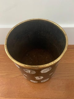 Vintage Fornasetti Cameo Cammei waste paper bin basket Italy mid century
