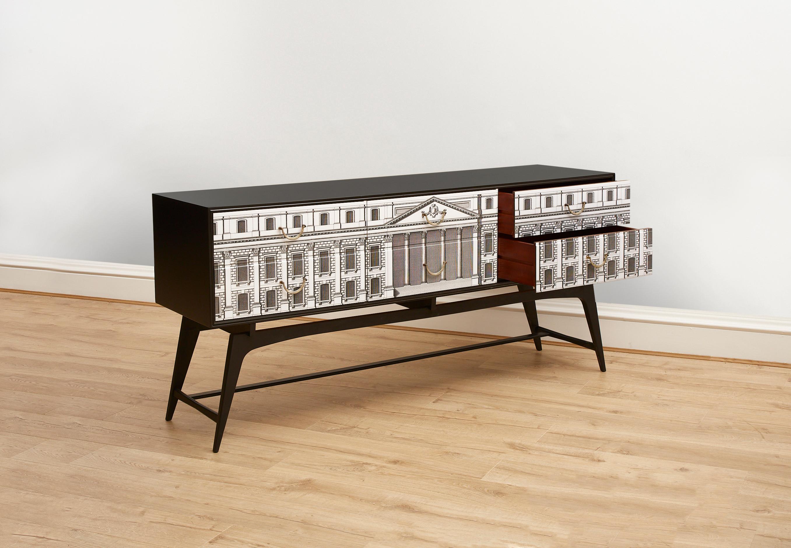 Vintage fornasetti inspired sideboard 1