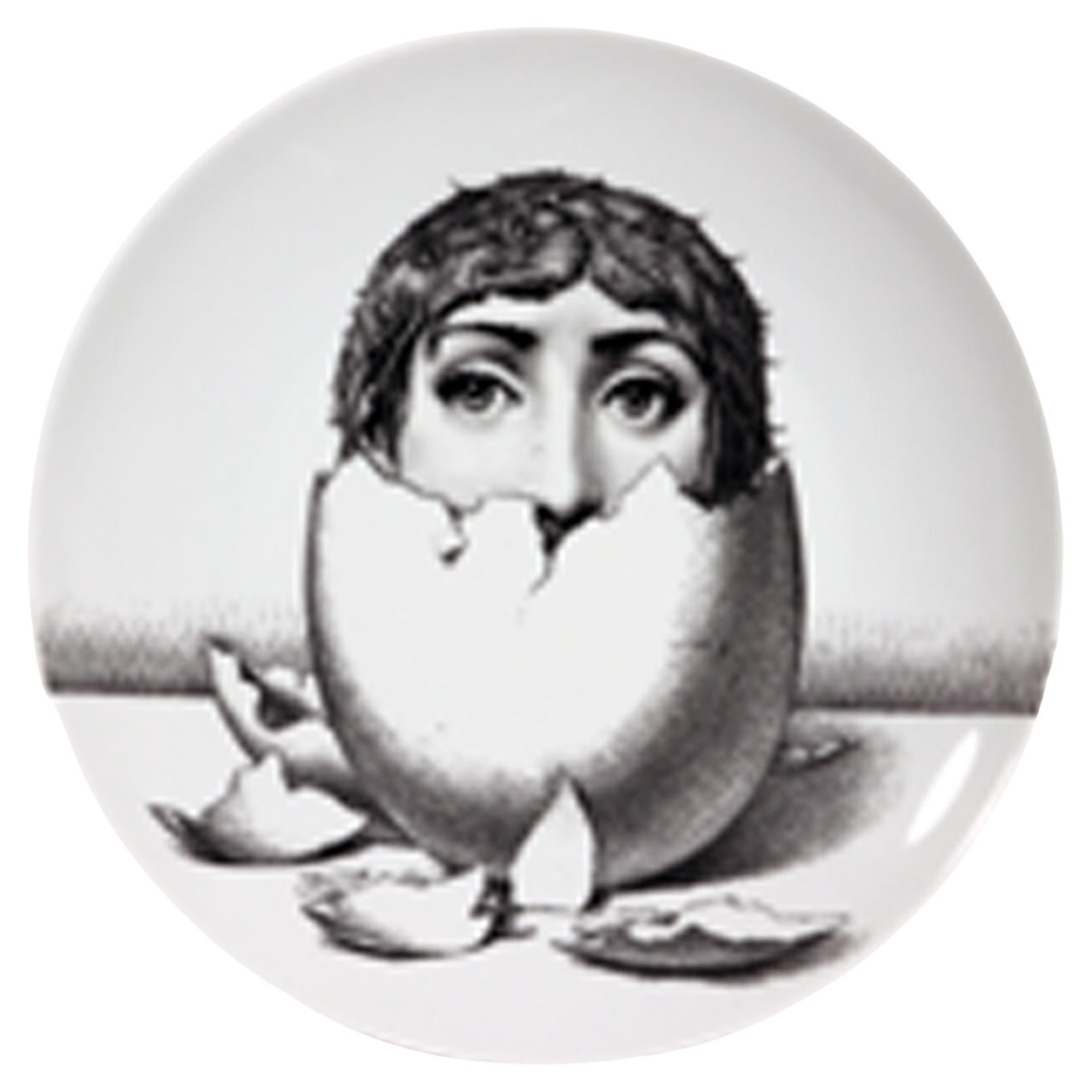 Vintage Fornasetti Porcelain Surrealist Themes & Variation Plate, #258- Egg