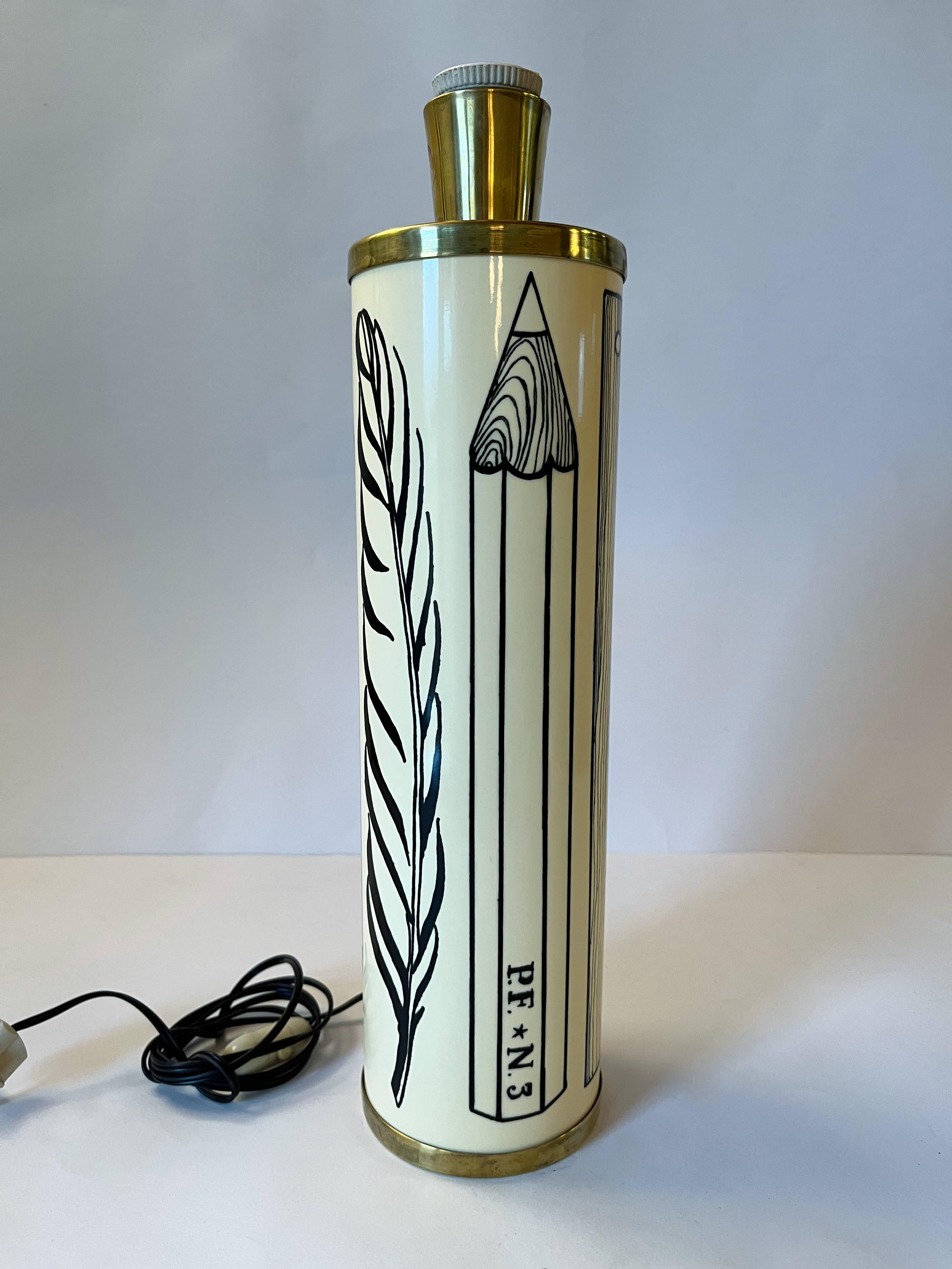Lámpara de mesa vintage FORNASETTI Moderno de mediados de siglo en venta