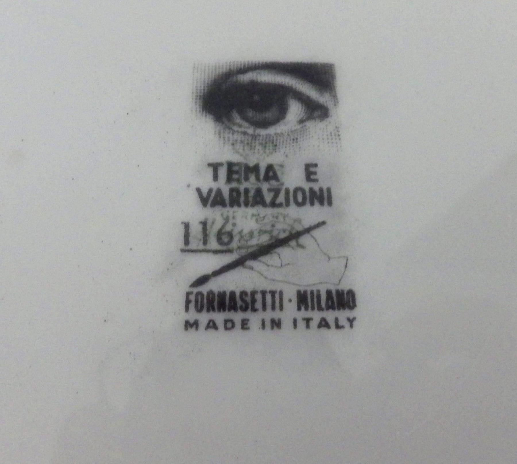 Italian Vintage Fornasetti Tema E Variazioni Plate #116