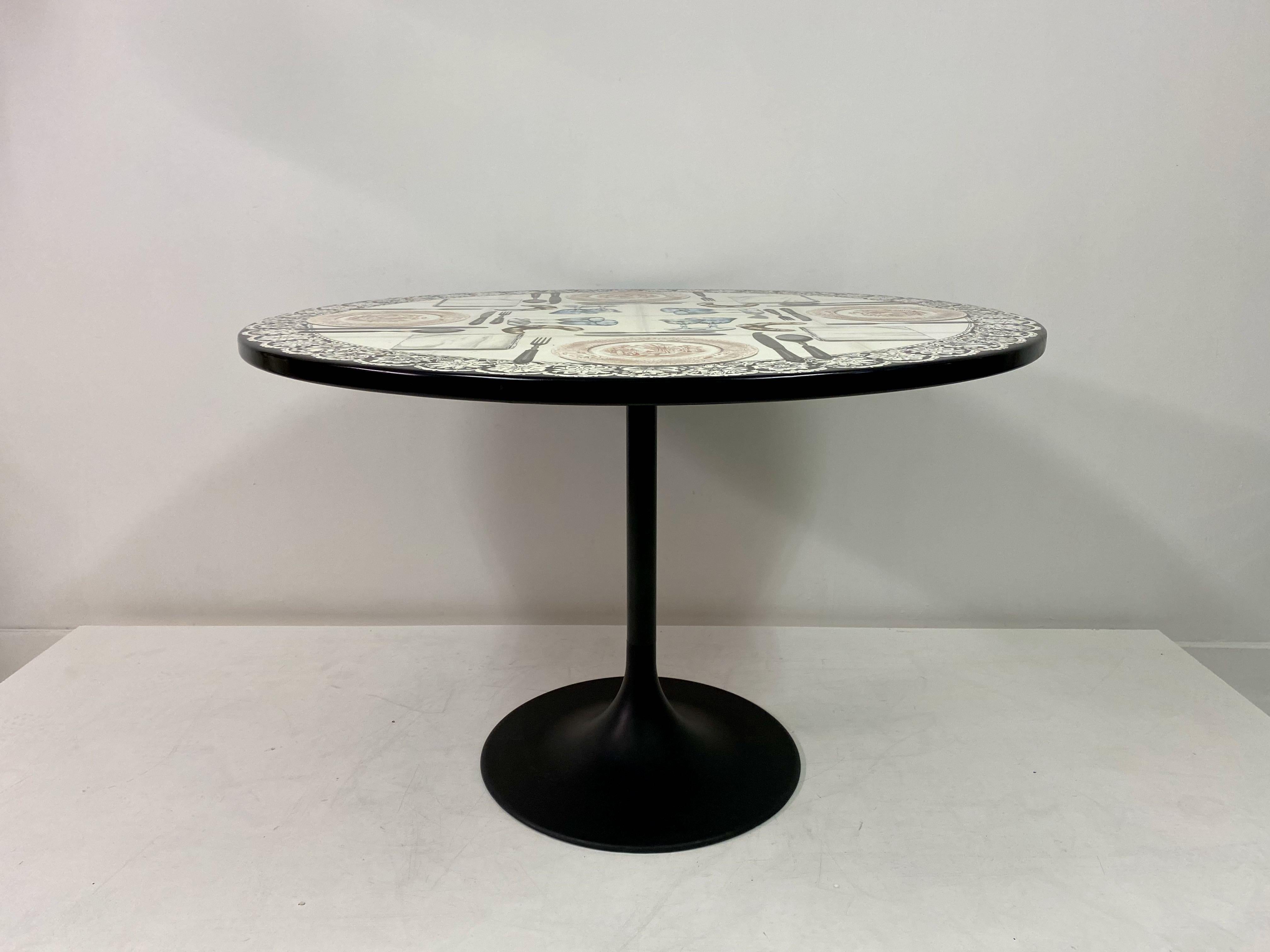 Italian Vintage Fornasetti Tromp L'oeil Dining or Centre Table