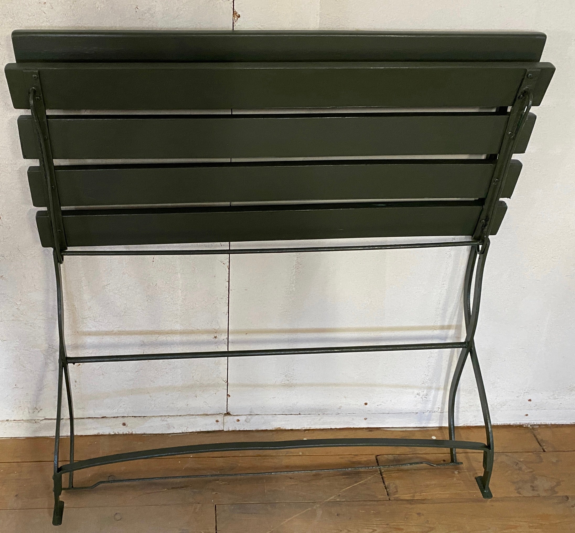 American Vintage Forrest Green Folding Garden Bench For Sale