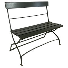 Used Forrest Green Folding Garden Bench