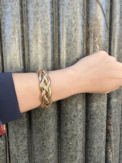 Bracciale vintage Forstner in oro 14k con intreccio a fisarmonica di Tubogas