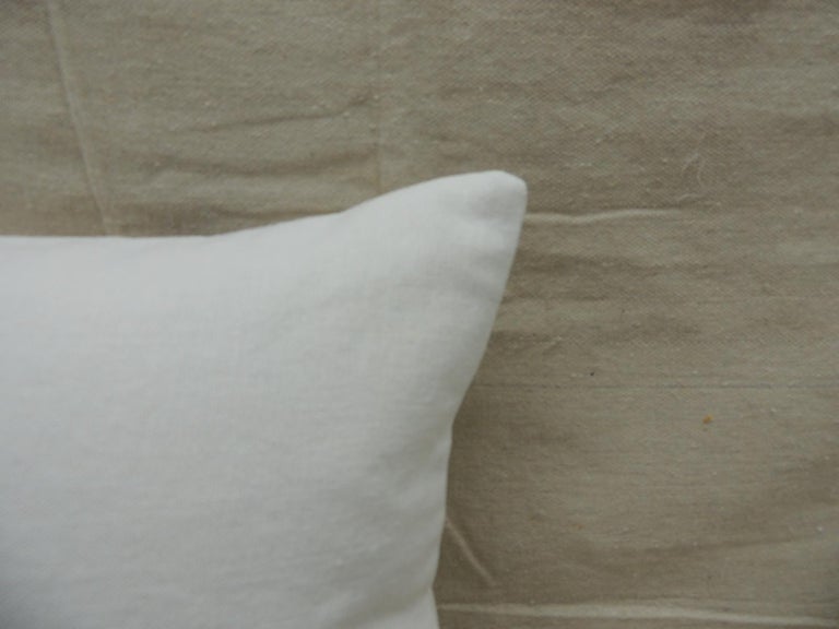 Late 20th Century Vintage Fortuny Alderelli Fabric in Midnight and White Decorative Lumbar Pillow For Sale