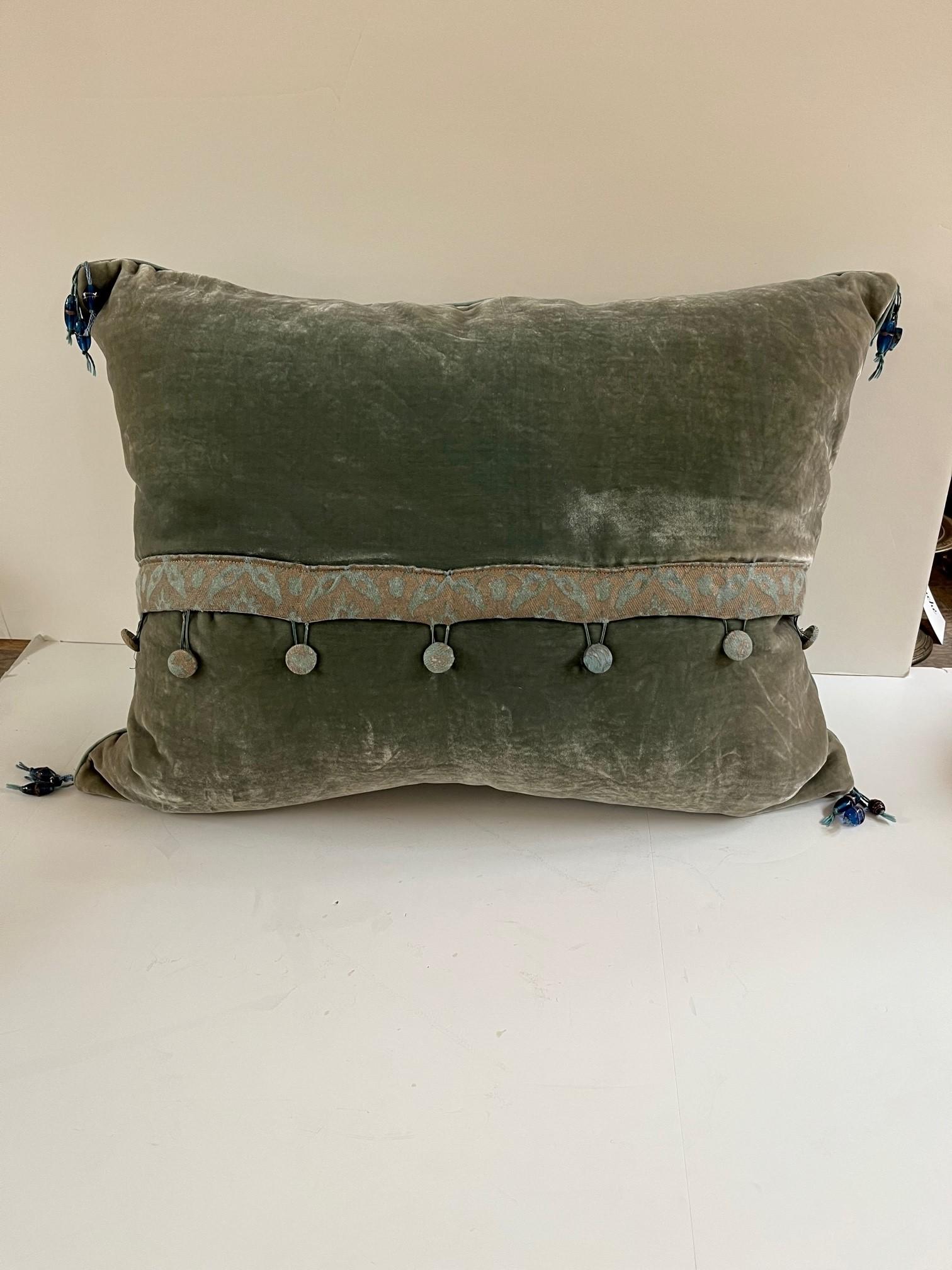 Vintage Fortuny Fabric Pillow For Sale 2