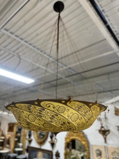 Vintage Fortuny Hanging Venetian Silk Chandelier
