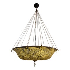 Vintage Fortuny Hanging Venetian Silk Chandelier