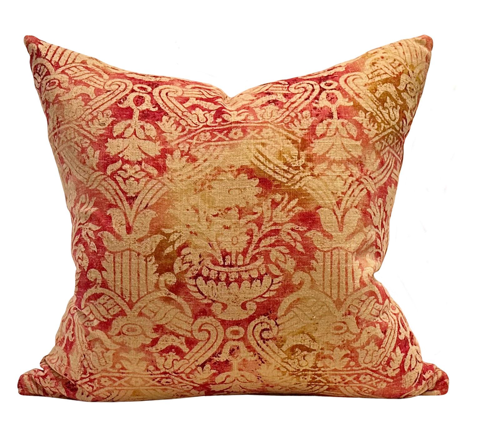 Italian Vintage Fortuny Pillows - A Pair For Sale