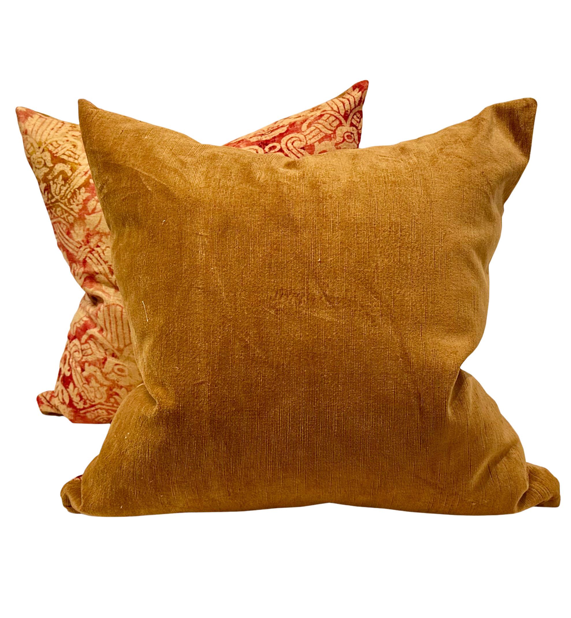 Late 20th Century Vintage Fortuny Pillows - A Pair For Sale