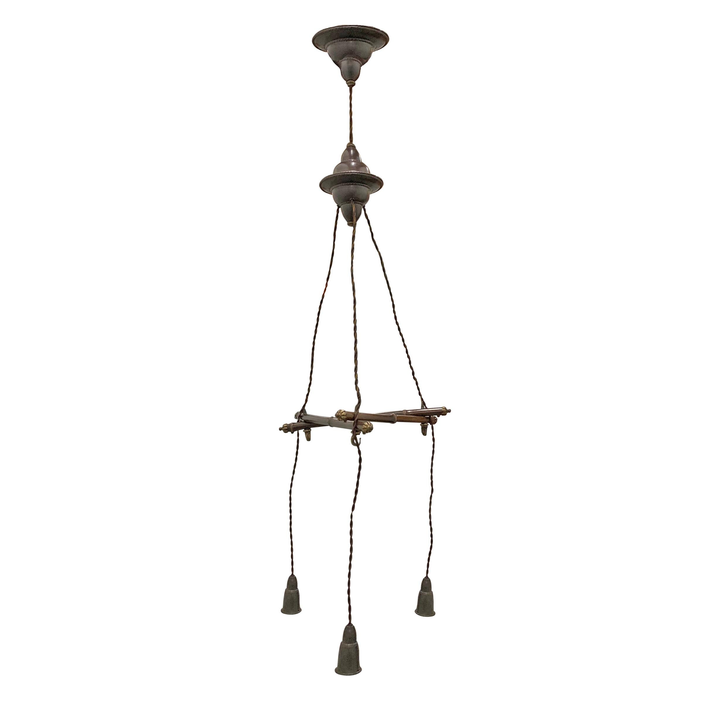 Vintage Fortuny Three-Light Cesendello Fixture In Good Condition In Chicago, IL