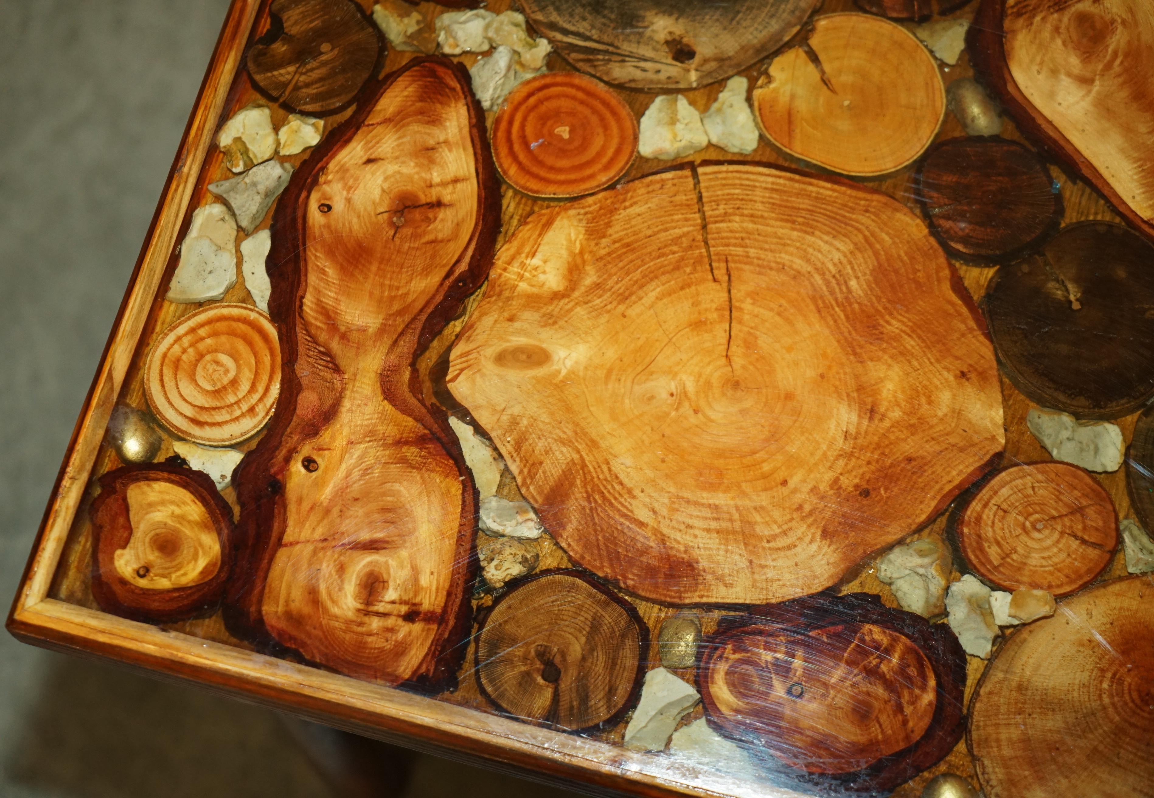 Wood VINTAGE FOSSIL PETRIFIED WOOD SAMPLE COFFEE TABLE SUPER DECORATIVE & PRIMITiVE For Sale