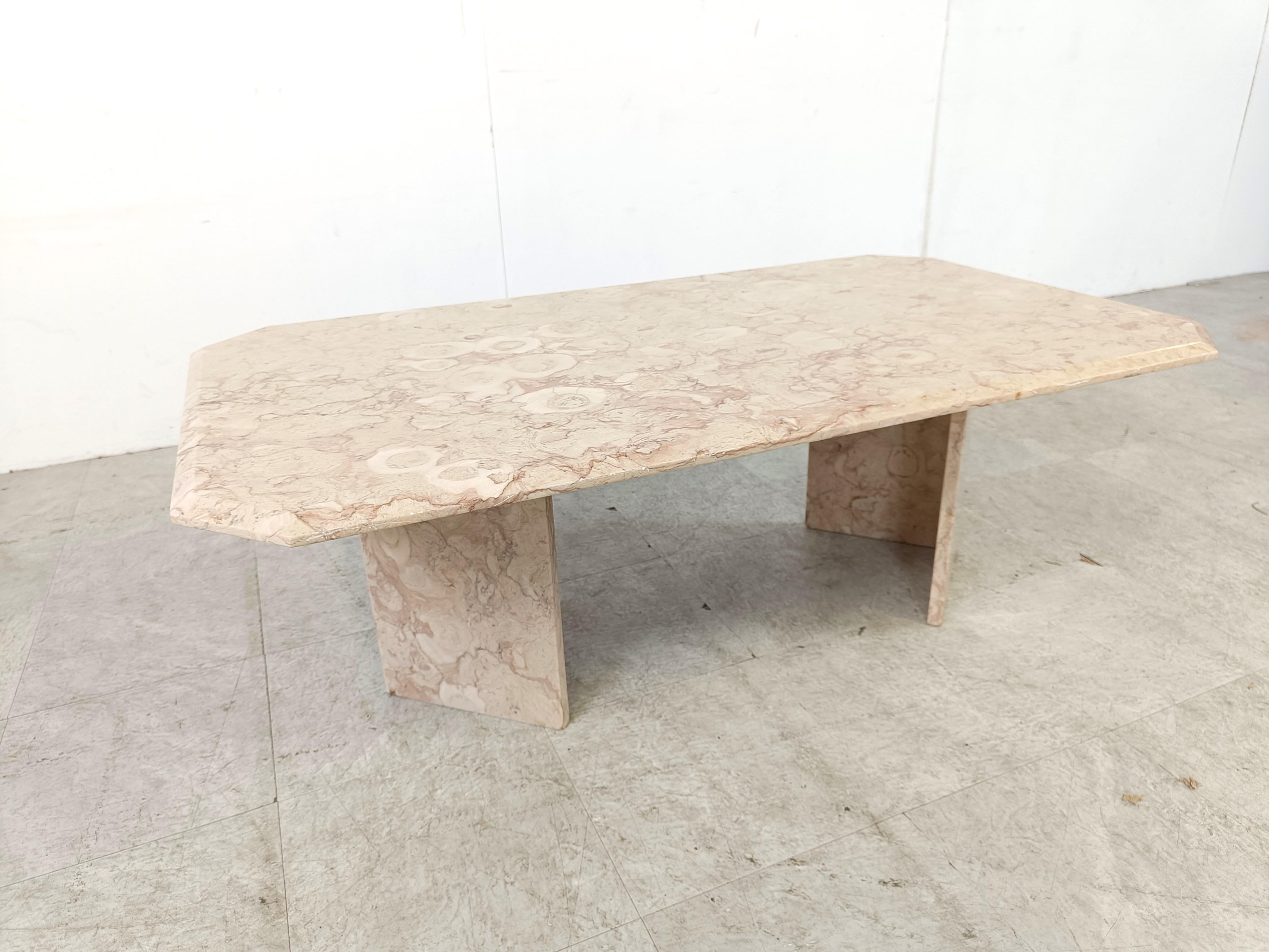 Vintage fossil stone coffee table, 1970s  For Sale 5