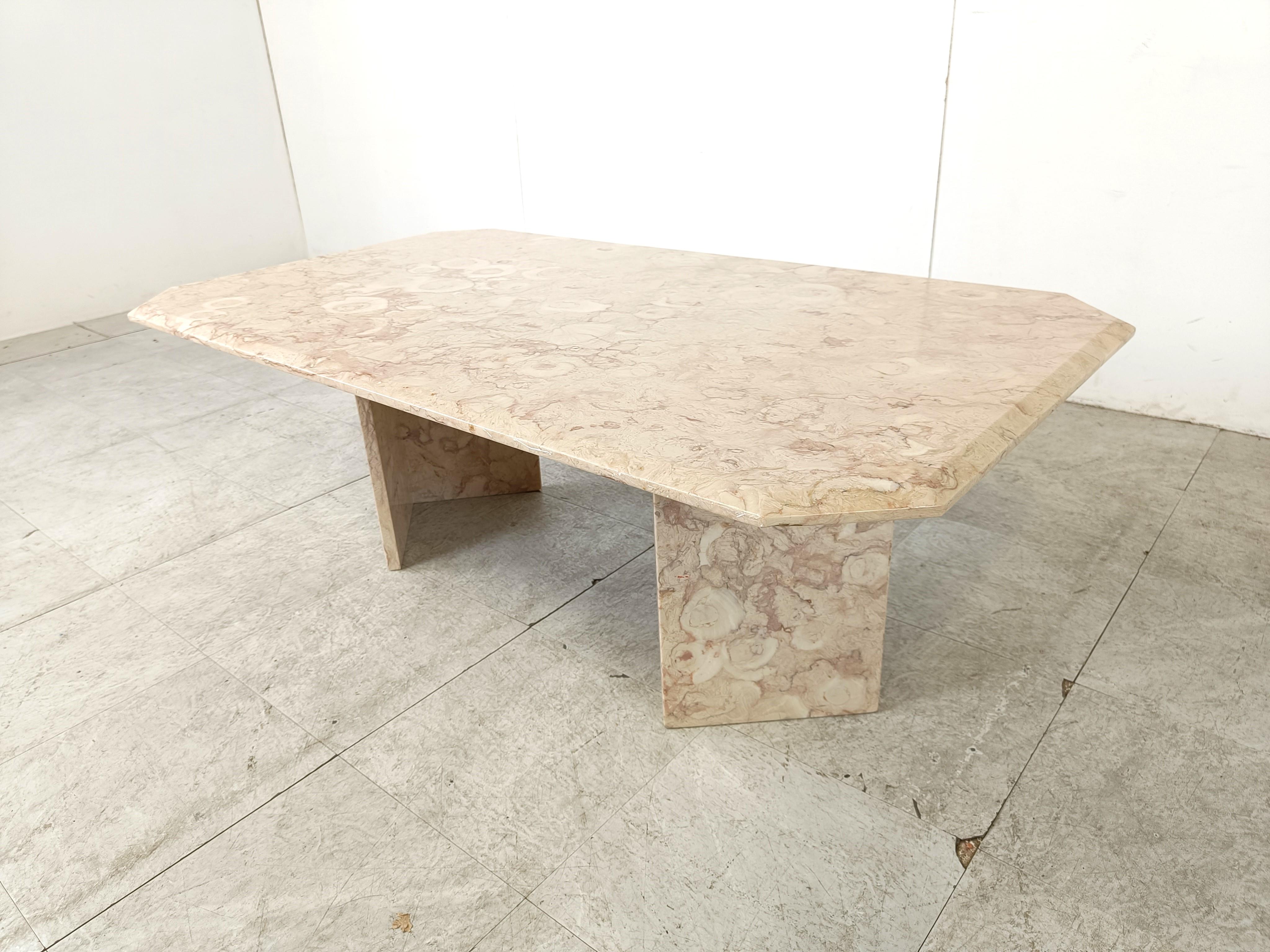 Vintage fossil stone coffee table, 1970s  For Sale 1