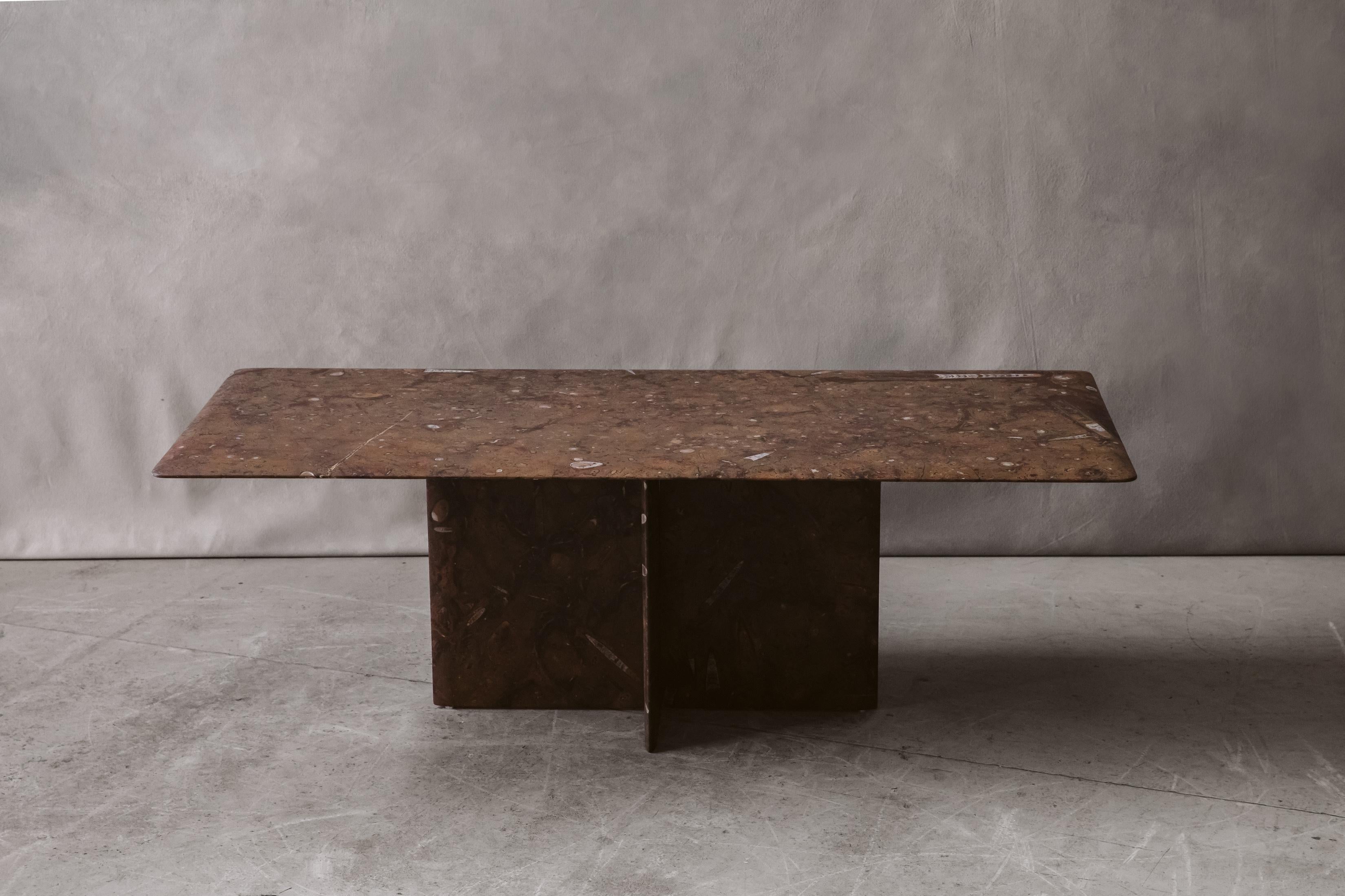 Vintage Fossilized Stone coffee table, from Italy, Circa 1970. Table can be shipped flat - three pieces total. Excellent condition. 


 