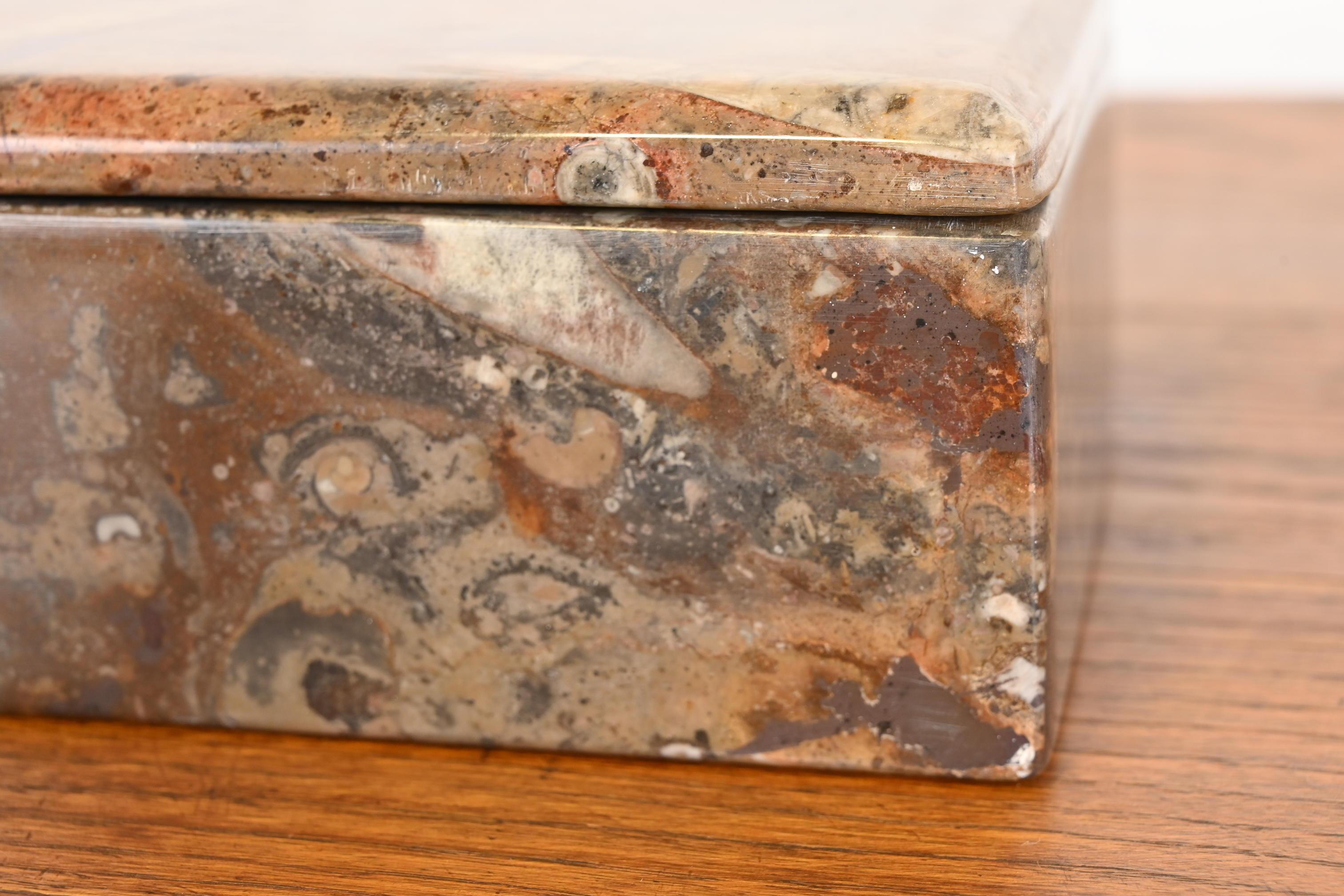 Vintage Fossilized Stone Dresser Box or Jewelry Box For Sale 5