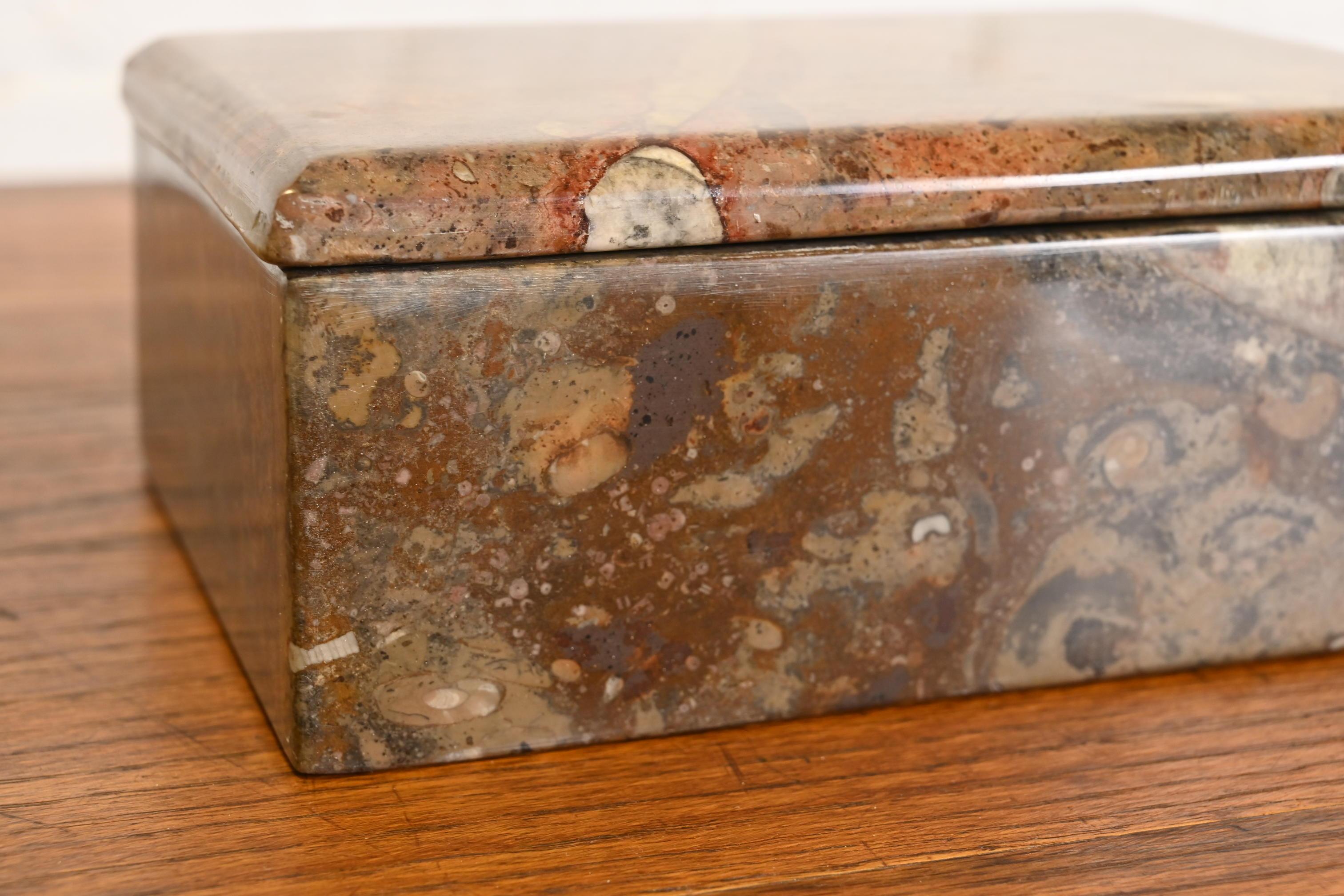 Vintage Fossilized Stone Dresser Box or Jewelry Box For Sale 6