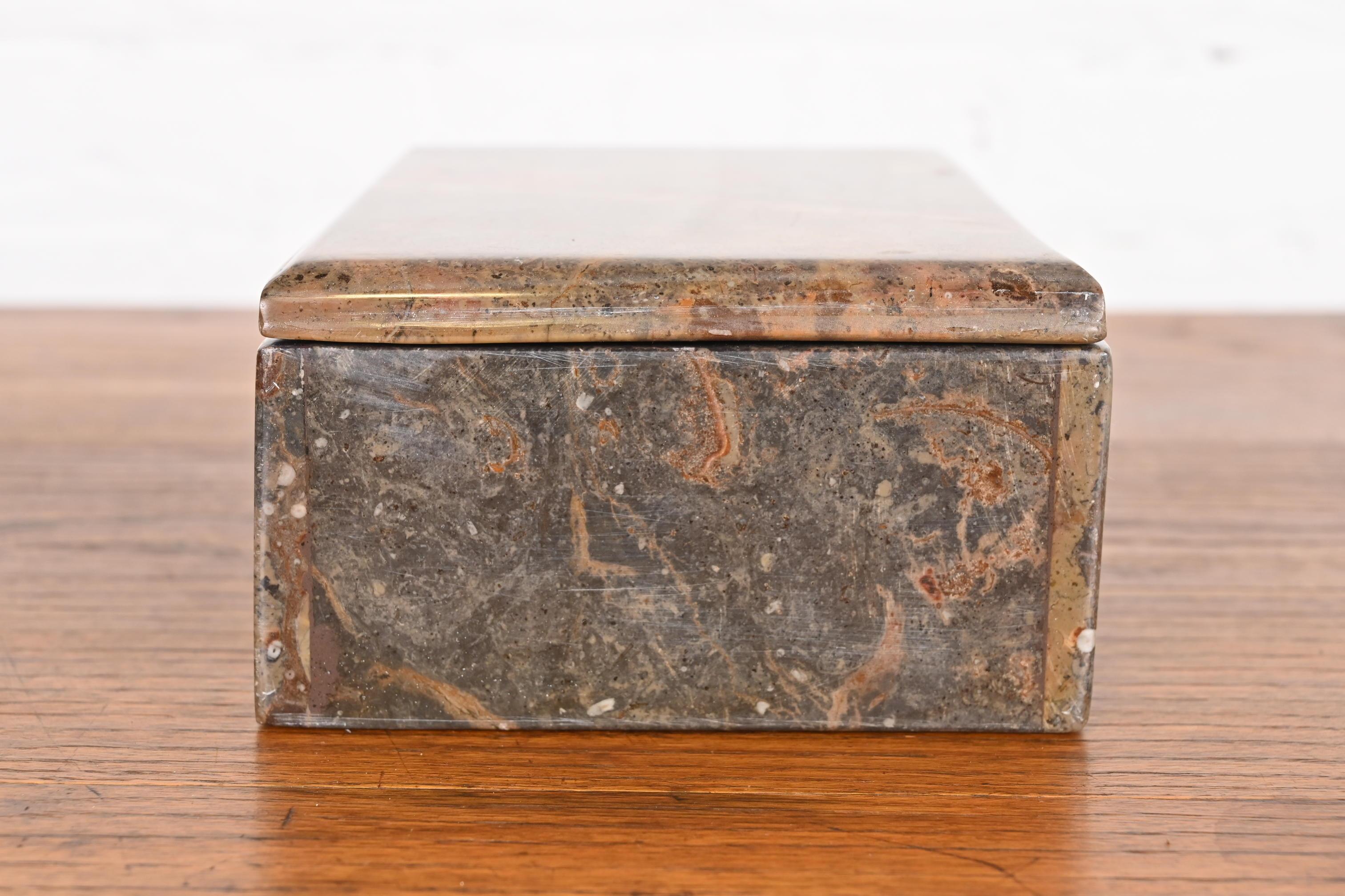 Vintage Fossilized Stone Dresser Box or Jewelry Box For Sale 10